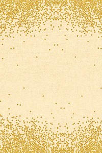 Shimmering gold confetti frame on a beige background 