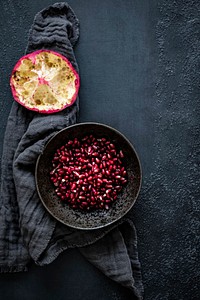 Closeup of fresh pomegranate food photography