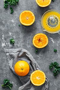 Freshly made orange juice food photography