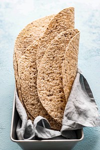 Closeup of tortilla wraps food photography