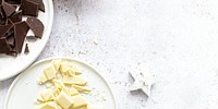 White and dark chocolate pieces social banner
