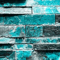 Teal brick wall textured Background