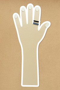 Male arm and hand paper craft sticker