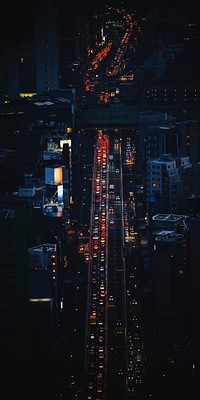 Tokyo at night drone photograph