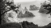 The west coast in USA grayscale