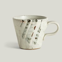 Rustic tea cup mockup with brush strokes design resource