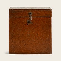 Wooden treasure chest mockup with a metal latch design resource