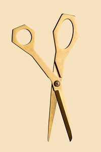 Premium shiny golden scissors mockup design resource