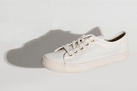 Unisex white sneakers on a white background