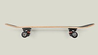 Side view of a skateboard on off white background