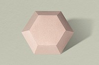 3D pink diamond shaped paper craft on a sage green background