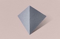 3D gray pyramid paper craft on a dull pink background