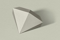 3D silver diamond shaped paper craft on a sage green background