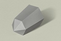 Gray hexagonal prism paper craft on a sage background