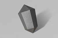 Dark gray hexagonal prism paper craft on a gray background