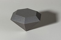 3D gray diamond shaped paper craft on a gray background