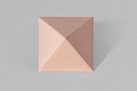 3D pink pyramid paper craft on a gray background