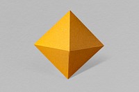3D golden pyramid paper craft on a gray background