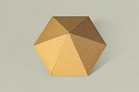 3D golden diamond shaped paper craft on a sage green background