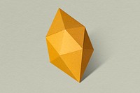 3D golden octahedral polyhedron shaped paper craft on a sage green background