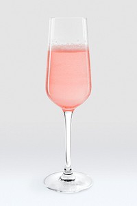 Rose sparkling wine glass mockup