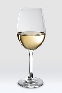 White wine in wine glass mockup