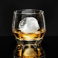Whisky with sphere ice fancy cocktail