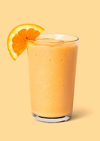 Fresh and healthy orange smoothie on background
