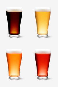 Mixed beer product mockup on white background