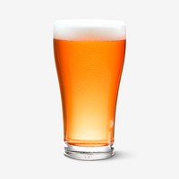 Beer pint product mockup on white background