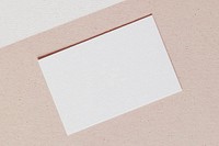 White name card on beige background template