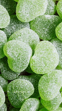 Green chewy candies