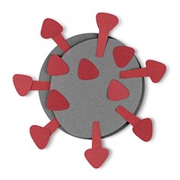 Gray paper craft coronavirus cell mockup