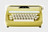 Retro pastel yellow typewriter sticker