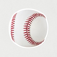 White baseball ball  sticker mockup
