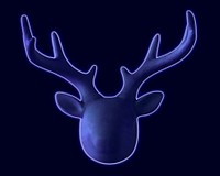 Blue neon decorative deer head