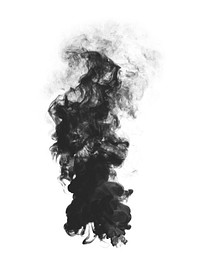 Black smoke effect design element on a white background