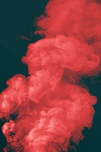 Coral red smoke effect design element on a dark background