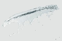 Water splash with drops design element on a gray background