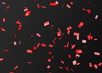 Red confetti pattern design element on a black background