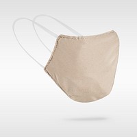 Beige fabric face mask mockup