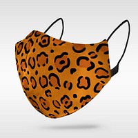 Leopard pattern fabric mask mockup