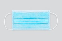 Blue disposable surgical face mask