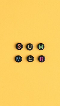 Summer alphabet letter beads typography