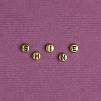 Gold shine word beads alphabet 