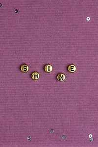 Shine word typography alphabet beads