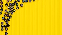 Black alphabet beads yellow banner