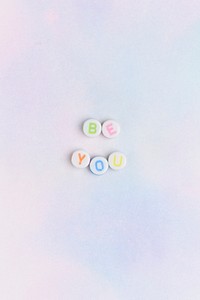 BE YOU beads word typography