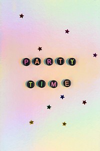 PARTY TIME beads text typography
