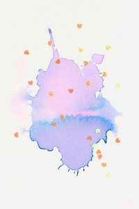 Heart confetti purple watercolor background